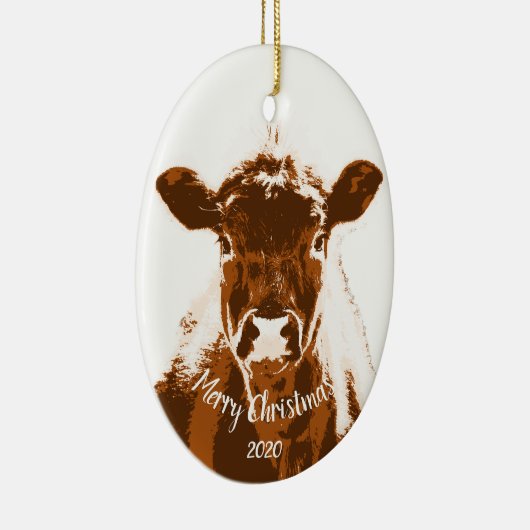 Datierte Weihnachtskuhzucht Keramik Ornament (Rechts)