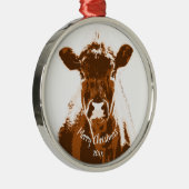 Datierte Weihnachtskuhzucht Ornament Aus Metall (Rechts)