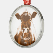 Datierte Weihnachtskuhzucht Ornament Aus Metall (Links)