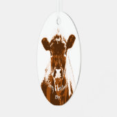 Datierte Weihnachtskuhzucht Ornament Aus Metall (Vorderseite links)