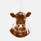 Datierte Weihnachtskuhzucht Ornament Aus Metall (Rückseite)