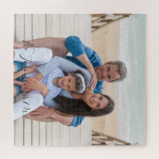 Datierter Keepsake fügt Ihr Foto der Familie hinzu Puzzle (Horizontal)