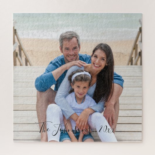 Datierter Keepsake fügt Ihr Foto der Familie hinzu Puzzle (Vertikal)