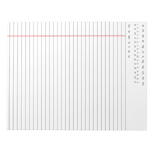 Datierter Notizblock (Vorderseite)