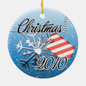 Datierter Schnee bedeckte Keramik Ornament (Hinten)