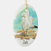 Dating, Aquarellmöwe, Strand, Shore, Vogel Keramik Ornament (Rechts)