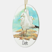 Dating, Aquarellmöwe, Strand, Shore, Vogel Keramik Ornament (Links)