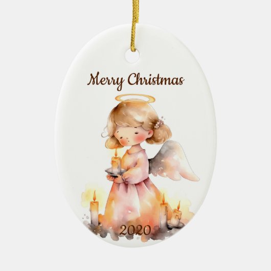 Dating Christmas Angel for Joy Sessing Keramik Ornament (Vorne)