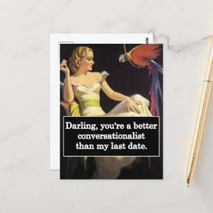 Dating is Difficult Vintage Funny Graphic  Postkarte