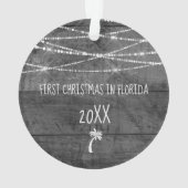 Dating Rustic Weathered Wood First Christmas in FL Ornament (Rückseite)