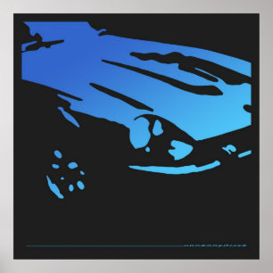 Datsun 240Z Detail - Blaues Plakat