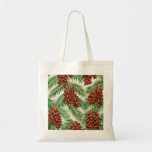 Dattelpalmenfrucht Tropisches Botanisches Muster Tragetasche (Vorne)