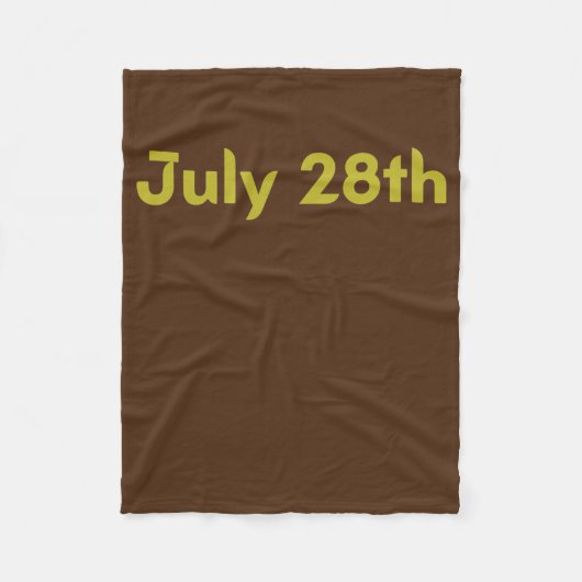 Datum 28. Juli Fleecedecke (Vorderseite)