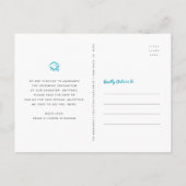 Datum Abschluss Foto Türkis Skript-Marine gerettet Einladungspostkarte (Rückseite)