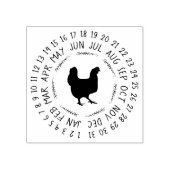 Datum, an dem die Eier in der Briefmarke der Gummi Gummistempel (Prägung)