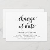 Datum ändern, Hochzeit Ändern Sie die Datumskarte Einladung (Vorne/Hinten)