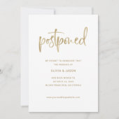 Datum ändern | Imitate Gold Script auf White Save The Date (Vorderseite)