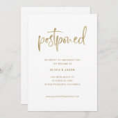 Datum ändern | Imitate Gold Script auf White Save The Date (Vorne/Hinten)