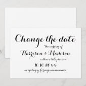 Datum ändern, Kalligrafie-Hochzeitsankündigung Save The Date (Vorne/Hinten)