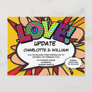Datum ändern LOVE Verschoben Modern Postkarte