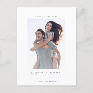 Datum ändern Minimalistische benutzerdefinierte Fo Ankündigungspostkarte