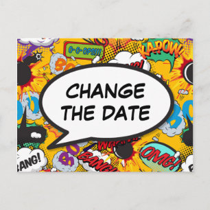Datum ändern Neuer Plan Moderne lustige Comic Postkarte