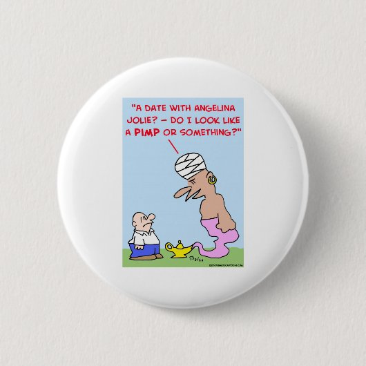 Datum angelina jolie Zuhälter-Geistlampe Button (Vorderseite)