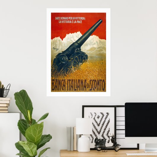 Datum Denaro per la Vittoria (weiß) Poster (Heimbüro)