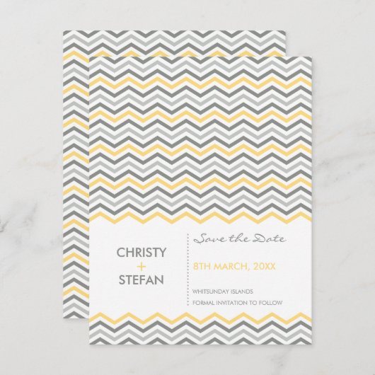 DATUM DER ANKÜNDIGUNG: Zickzack 1 Save The Date (Vorne/Hinten)