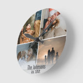 Datum der benutzerdefinierten Fotocollage Familien Runde Wanduhr (Winkel)