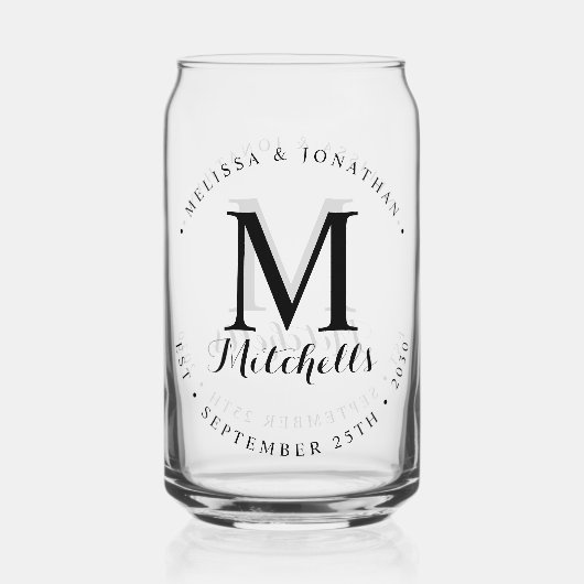 Datum der benutzerdefinierten Monogramm-Bezeichnun Dosenglas (Vorderseite)