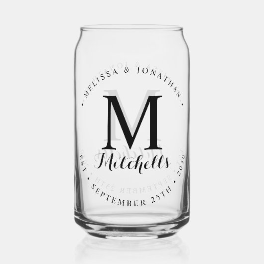 Datum der benutzerdefinierten Monogramm-Bezeichnun Dosenglas (Rückseite)