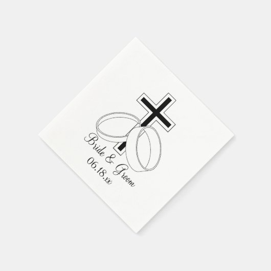Datum der christlichen Hochzeitserklärung Serviette (Ecke)