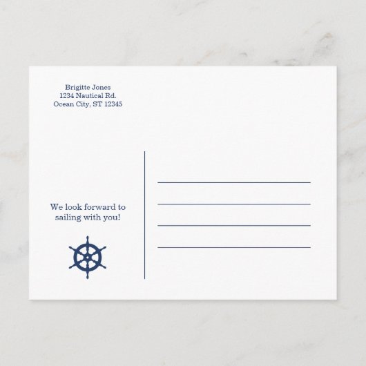 Datum der Datumskarte für den automatischen Lebens Ankündigungspostkarte (Rückseite)