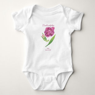 Datum der doppelten Perfektion lilac-magenta tulip Baby Strampler