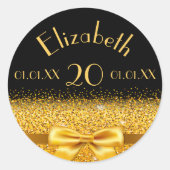 Datum der Geburt: Runder Aufkleber (Vorderseite)