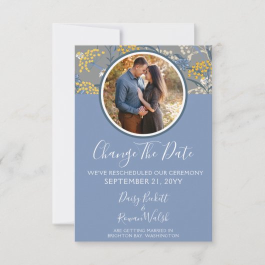 Datum der Hochzeit der botanischen Dämmerung änder Einladung (Vorderseite)