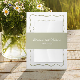 Datum der Hochzeit des benutzerdefinierten grünen  Einladungsbanderole