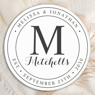 Datum der Hochzeit des personalisierten Monogramms Getränkeuntersetzer