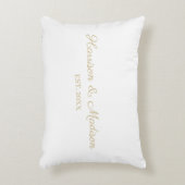 Datum der Hochzeit eines personalisierten Goldskri Dekokissen (Vorderseite(Vertikal))