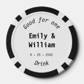 Datum der Hochzeit moderner Token-Namen Pokerchips (Rückseite)