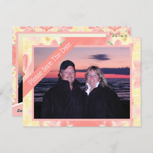 Datum der Hochzeit Postkarte (Vorne/Hinten)