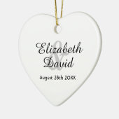 Datum der Hochzeitnamen weiß Keramik Ornament (Links)