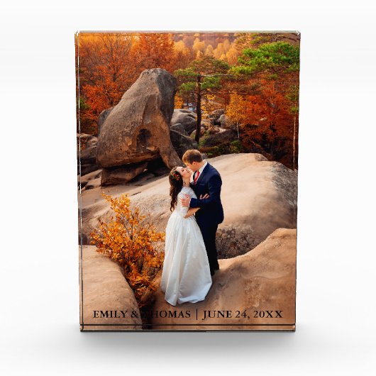 Datum der Hochzeitshöhe und Foto-Blocknamen Fotoblock (Vorderseite)