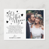 Datum der Hochzeitverschiebung Versuch noch einmal Ankündigungspostkarte (Vorderseite)