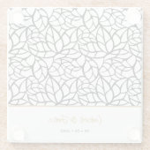 Datum der modernen botanischen Leaf-Muster Glasuntersetzer (Rückseite)