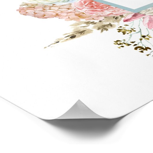 Datum der personalisierten blumengeschichtlichen H Poster (Ecke)