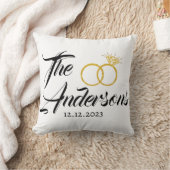 Datum der personalisierten Hochzeitscouple Ring-Be Kissen (Decke)