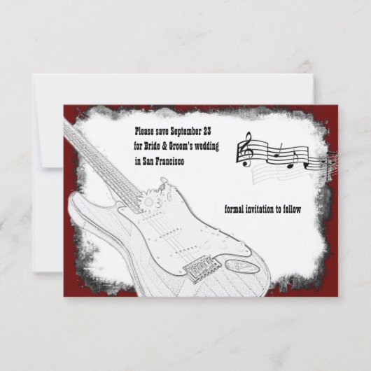 Datum der Rett der elektronischen Gitarre Save The Date (Vorderseite)