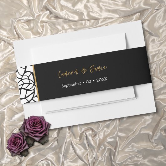 Datum der Schwarz-weißen Bandnamen Einladungsbanderole